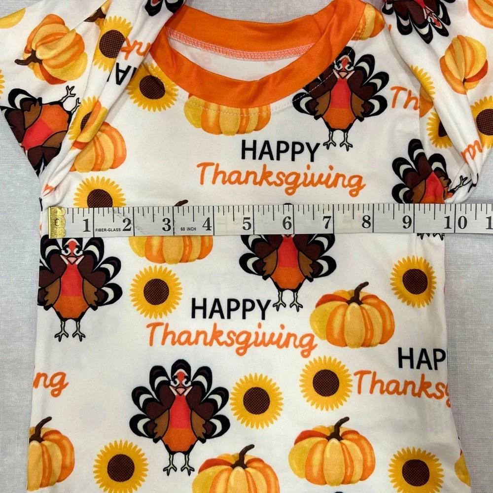 3-6 months baby unisex Turkey Pumpkin Sunflower jogger set